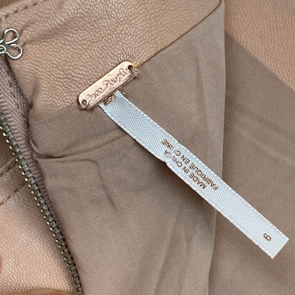 FREE PEOPLE Modern Femme Vegan Mini Skirt in Nude Size 6 - Picture 7 of 12